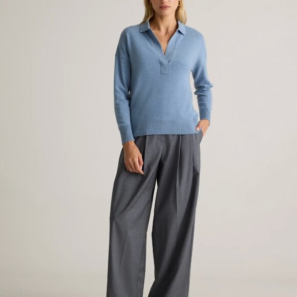 Quince  Mongolian Cashmere Polo Sweater - Picture 9 of 11